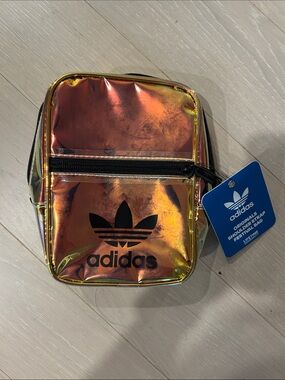 adidas iridescent orange-gold mini shoulder bag